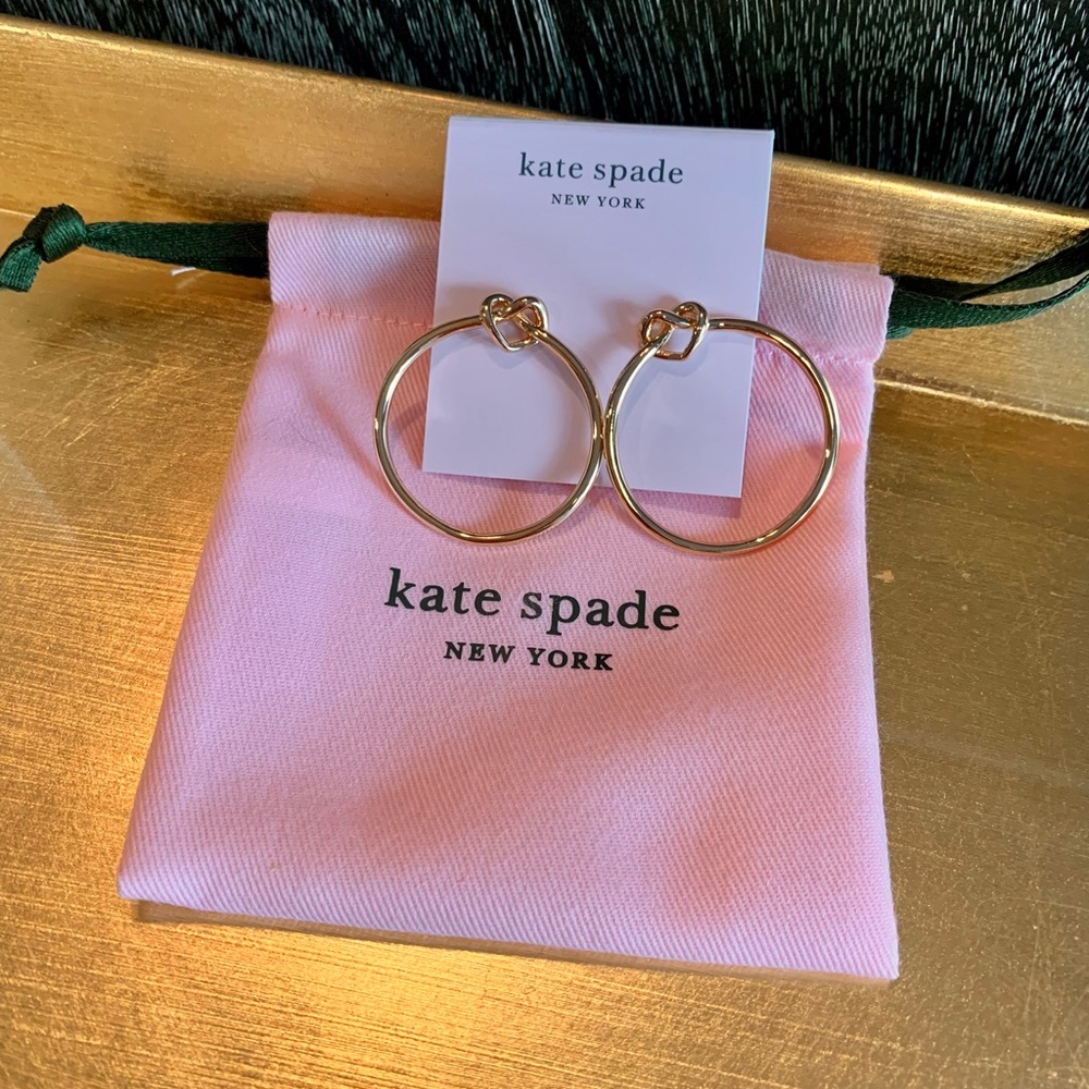 NWT Kate Spade Loves Me Knot Hoop Earrings